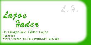 lajos hader business card